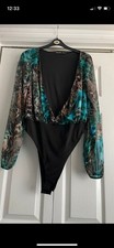 Multi Colour Leopard Print Bodysuit Women's Size 18