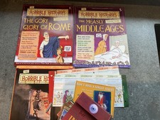 The Horrible Histories collection 2 x magazines number 1 and 5 plus poster