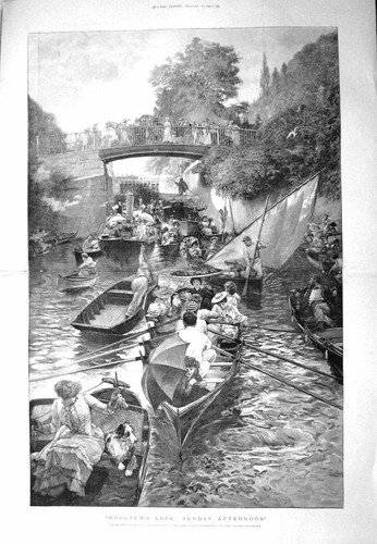 Old antique print 1897 - old,