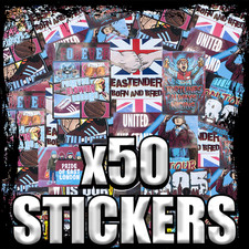 50x West Ham Ultras Stickers: Inspired by Hammers, Irons, Terrace Culture, WHU