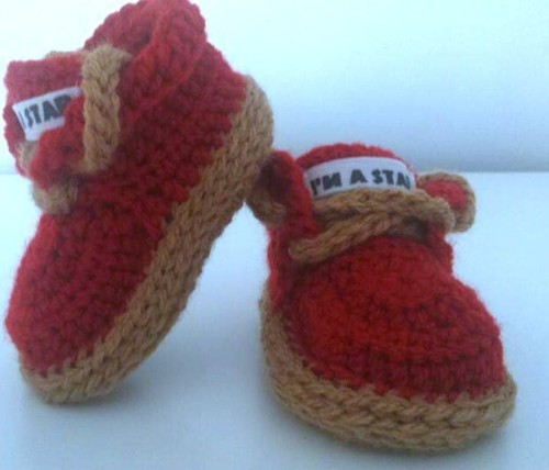 Handmade baby first booties - handmade,