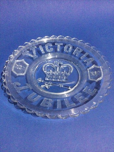 Antique pressed glass plate - pressed,