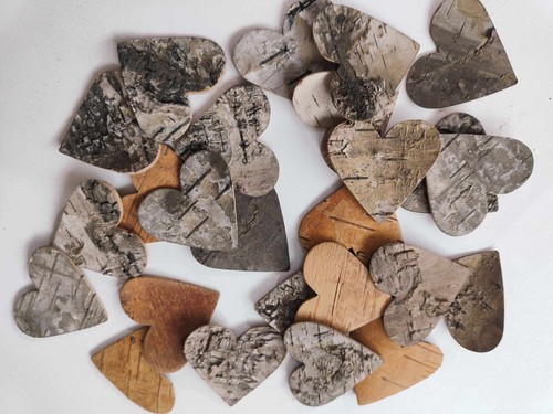 Wood hearts 100 birch tree - 10-100,