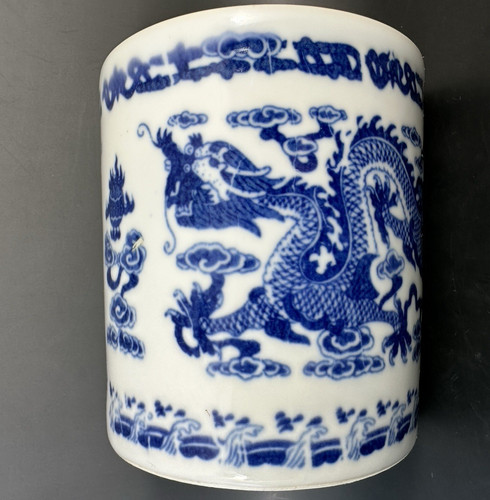 Blue white glazed porcelain - glazed,