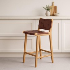 Lisbon Bar Stool Brown Leather