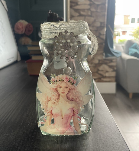 Clear glass fairy decorative - clear,