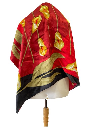 Vintage square scarf - scarf, calla