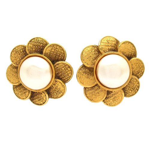Chanel cream gold faux - cream,