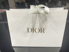 DIOR - Gift Bag & Ribbon Now Tie  - White & Gold Foil Logo- Authentic