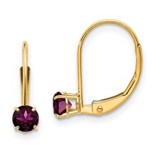 14k 4mm Round June/Rhodolite