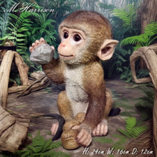 Baby Playful Monkey Chimp Ornament Statue Garden/Patio Feature Outdoor/Indoor