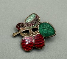 Superb Vintage Fattorini & Sons 'Rasberry Fruit' Berries Badge/Brooch
