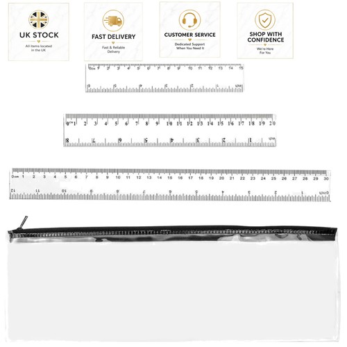 32cm transparent pencil case - transparent,