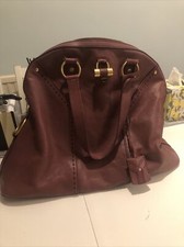 YSL Yves Saint Laurent Vintage Dark Brown Muse Bag Handbag