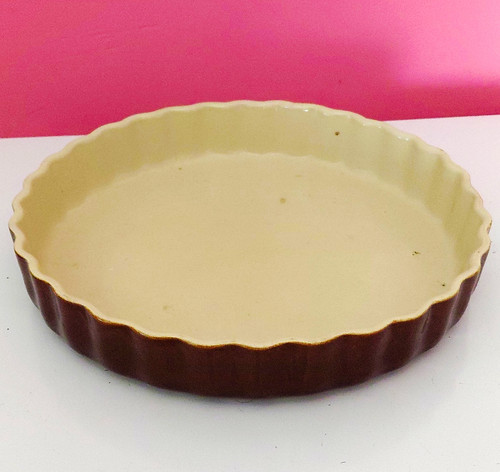 Round fluted ceramic tart - fluted, /