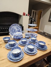 Spode Blue ITALIAN tea set with three tier cake stand