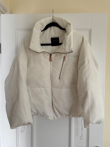 Zara white short puffer coat - short,
