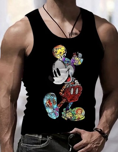 Men casual summer black tank - men's,