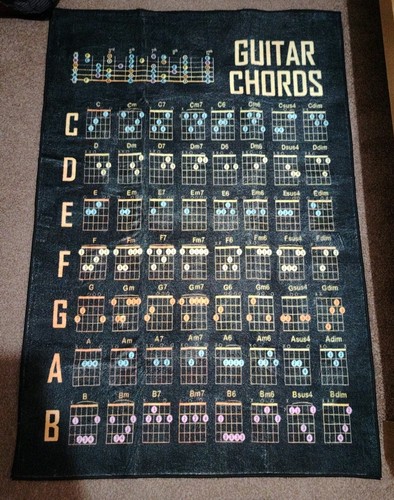 Guitar chords bedroom rug - guitar,
