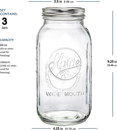 Gallon mason jars set - gallon, 64oz
