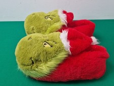 Men's Size UK 10/11 The Grinch Novelty Christmas Mule Slippers with Sole