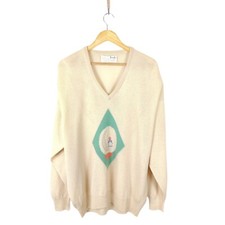 Nick Faldo Pringle Vintage 80s Cream Jumper Size XL - Has Flaws At Cuffs