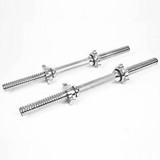 18" Spinlock Dumbbell Bars Standard 1" Plates Weightlifting Bar & Collars Set