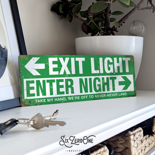 Exit light metal - metal, sign.