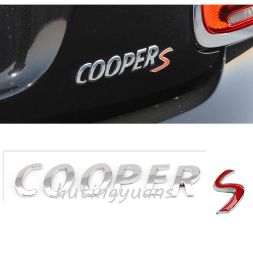 Silver red cooper car emblem - red,