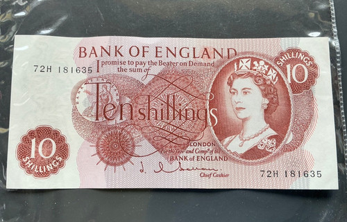 Bank england ten shilling - of,