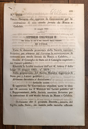 Monza calolzio 1866 - 1866, regio