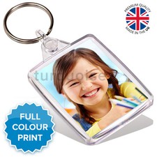 Personalised Custom Photo Gift Keyrings Key Fobs 45 x 35 mm | Passport Size