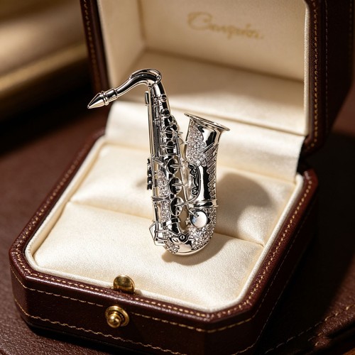 Vintage saxophone brooch music - saxophone,