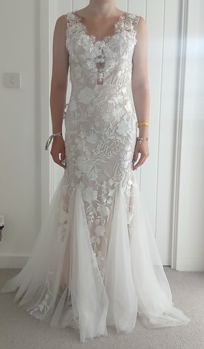 Blush pink white - lace, bridal