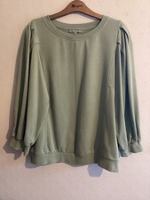 LOVELY OLIVER BONAS PALE GREEN TOP SIZE 16. MOSTLY COTTON