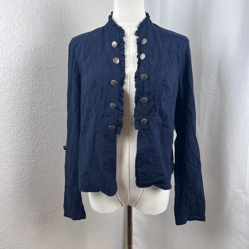 Linen blend jacket womens - linen,