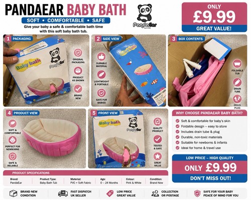 Large pink baby bath - large, tub