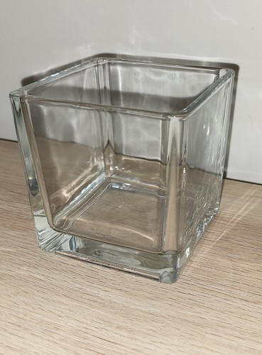 Glass cube square vase - glass, cube/square