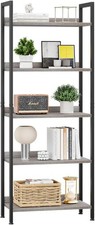 Bookshelf, Home Office Bookcase Shelf Storage Organizer 5 TIER AUCTION BLACK