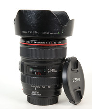 Canon EF 24-105mm f/4 L IS USM Lens, Both Caps & Hood, Good Condition.