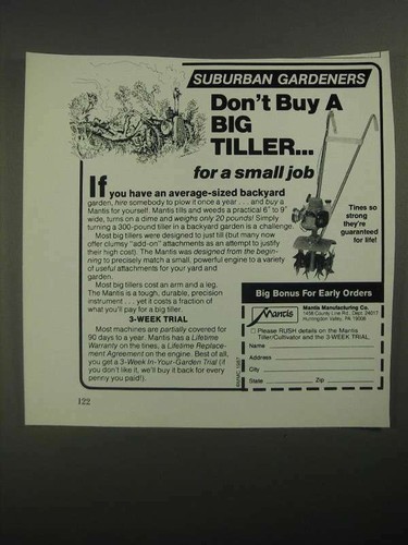 1987 mantis tiller - mantis, ad