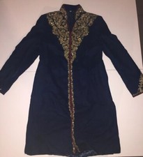 Male Indian Grooom Wedding Suit - Blue - Gold - Red - Velvet Material