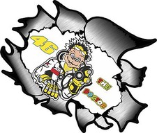 LARGE Ripped Torn Metal Look  VR46  DOCTOR vinyl car sticker