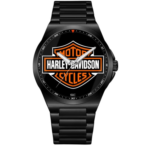 Black steel wrist watch fan - steel,