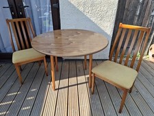 Mid Century Teak Drop Leaf Table And 2 Chairs