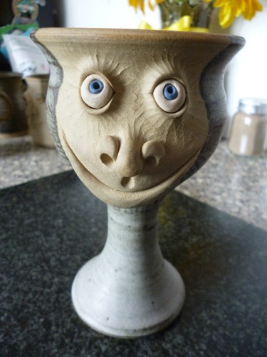 Muggins studio pottery goblet - pottery,