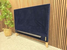 Loaf Piper King Size Headboard In Pen Nib Blue Clever Velvet