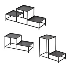 Desk Shelf Riser Display Stand Desktop Organizer Metal Teaware Storage Rack