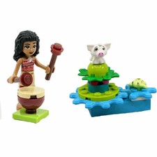 LEGO Disney Princess Moana With Jungle Drum and Pua Pig Sea Turtle 2 Inches Tall
