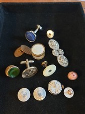 Vintage Cufflinks & Studs Lot + ALFA Swiss Watch Movement | Retro Job Lot